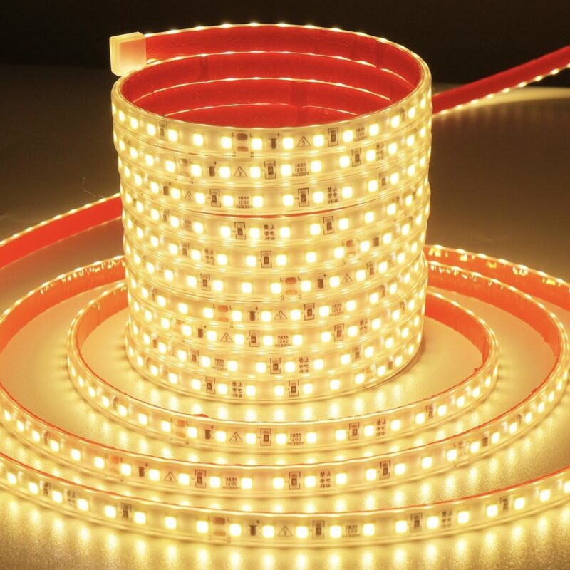 IMG_5910 SMD 2835 LED Strip 120LED/m 220V IP65 Silicone Coated Cuttable10cm/cut